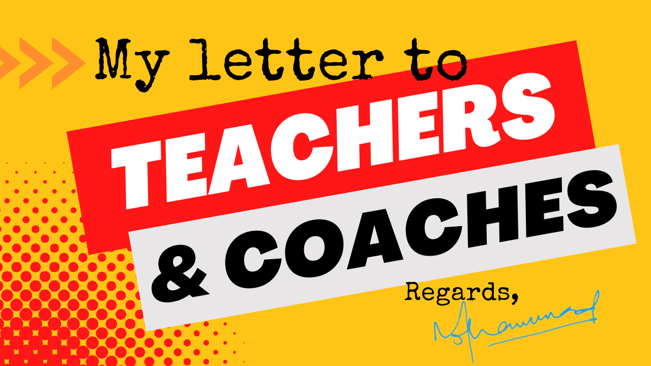 Letter to Teachers and Coaches
